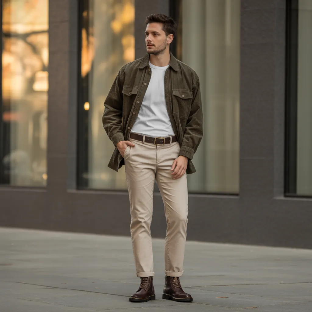 trendy corduroy shirt outfit ideas