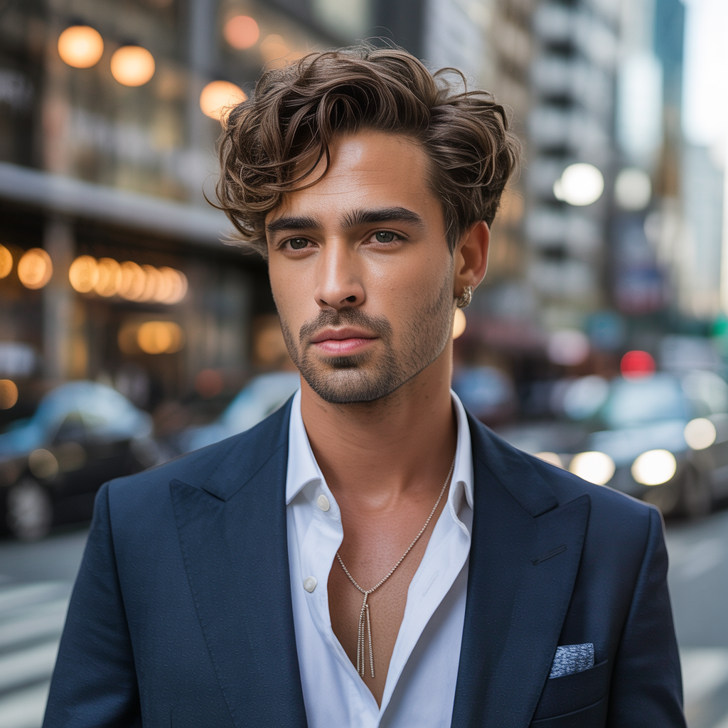 wavy hairstyles men