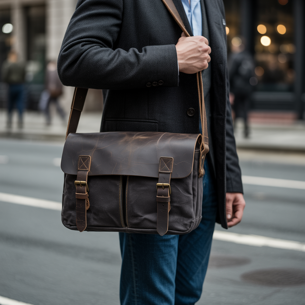 waxed canvas messenger bags