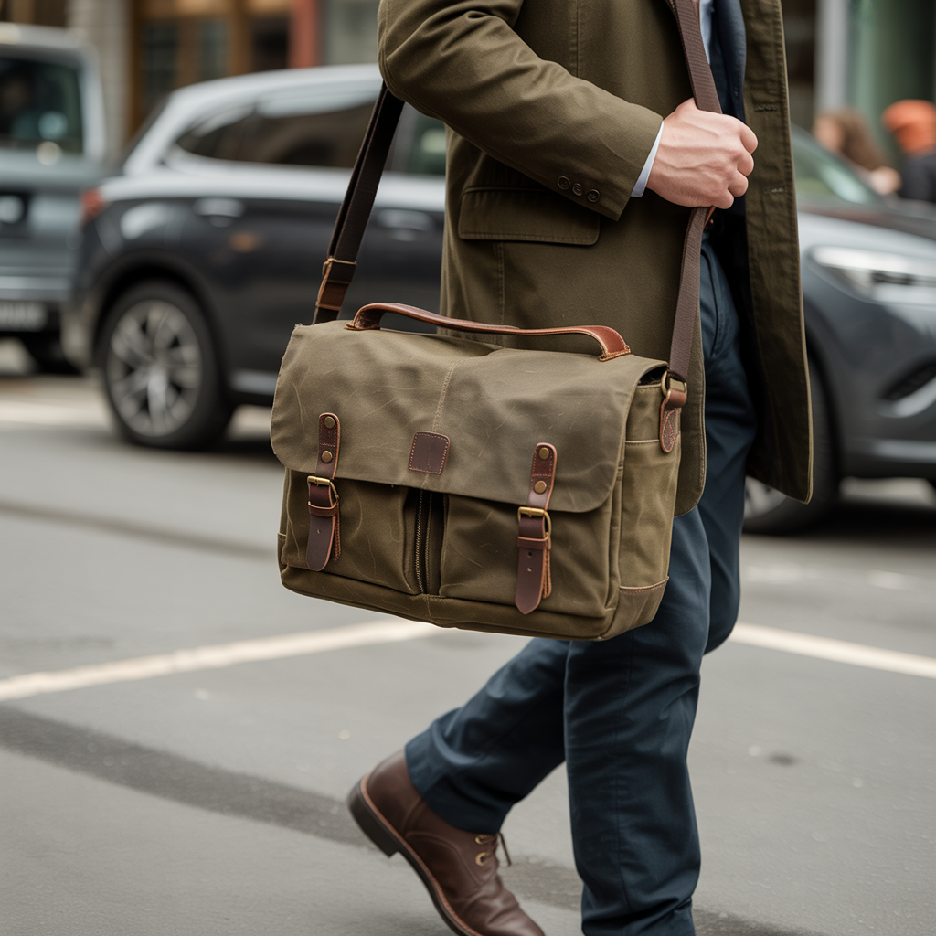 waxed canvas messenger bags