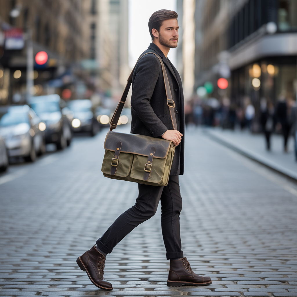 waxed canvas messenger bags
