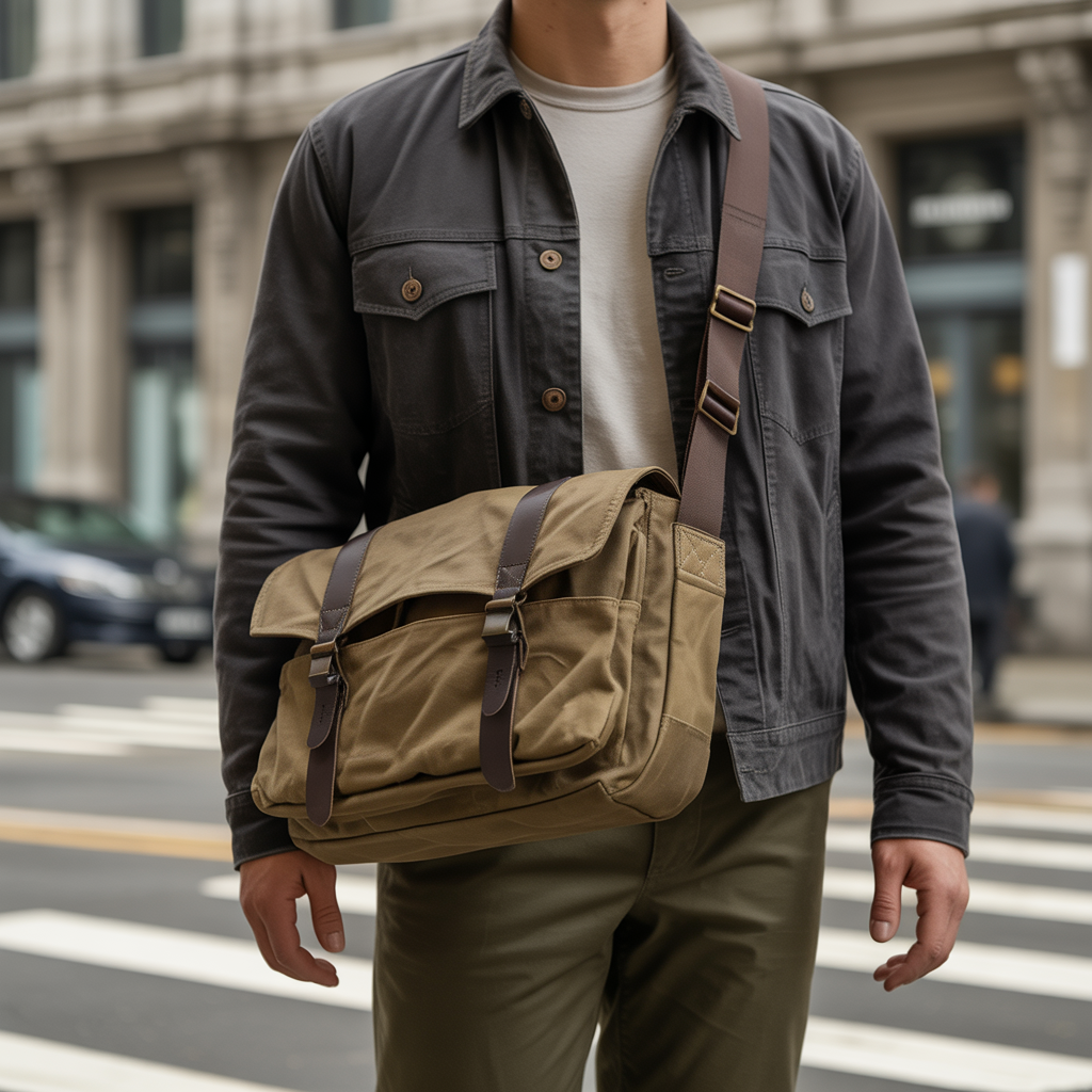 waxed canvas messenger bags