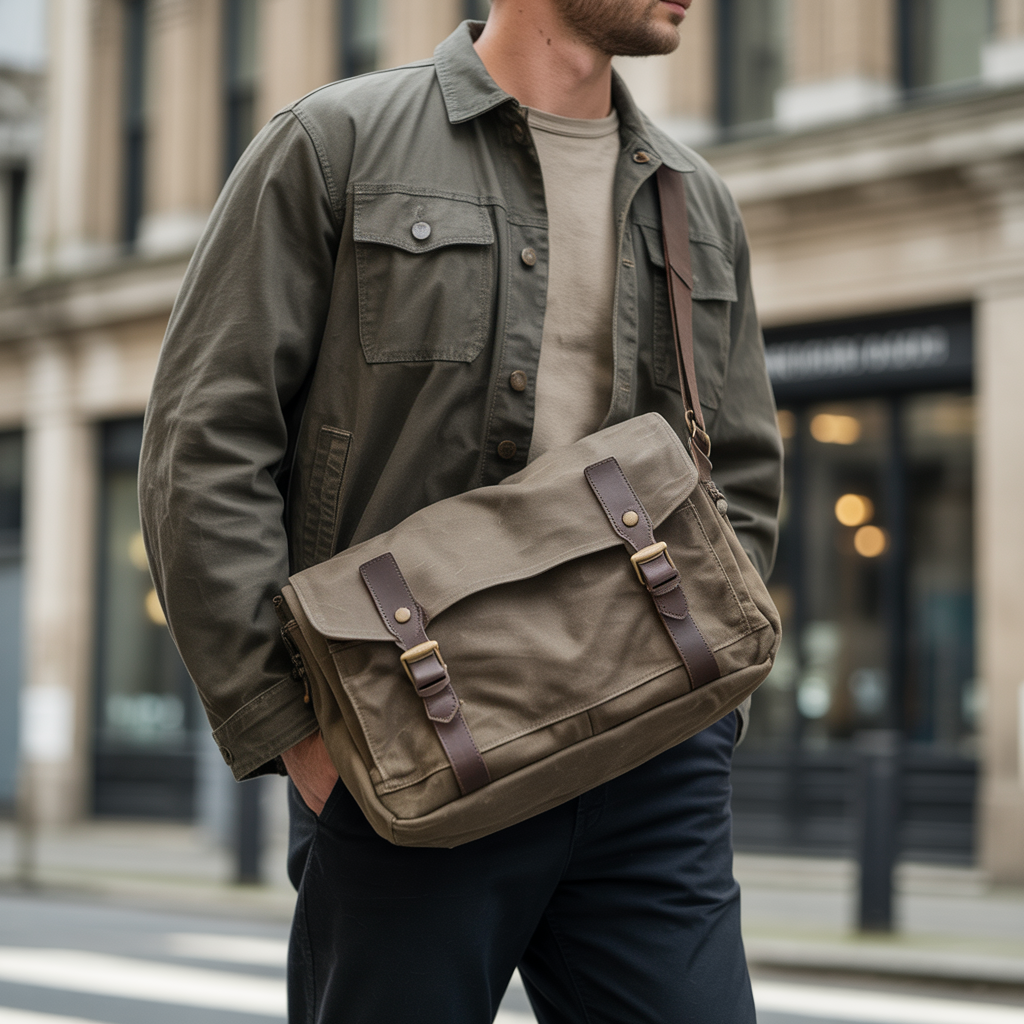 waxed canvas messenger bags