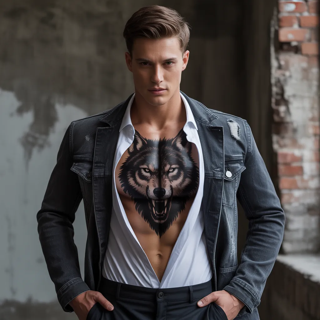 wolf ripping shirt