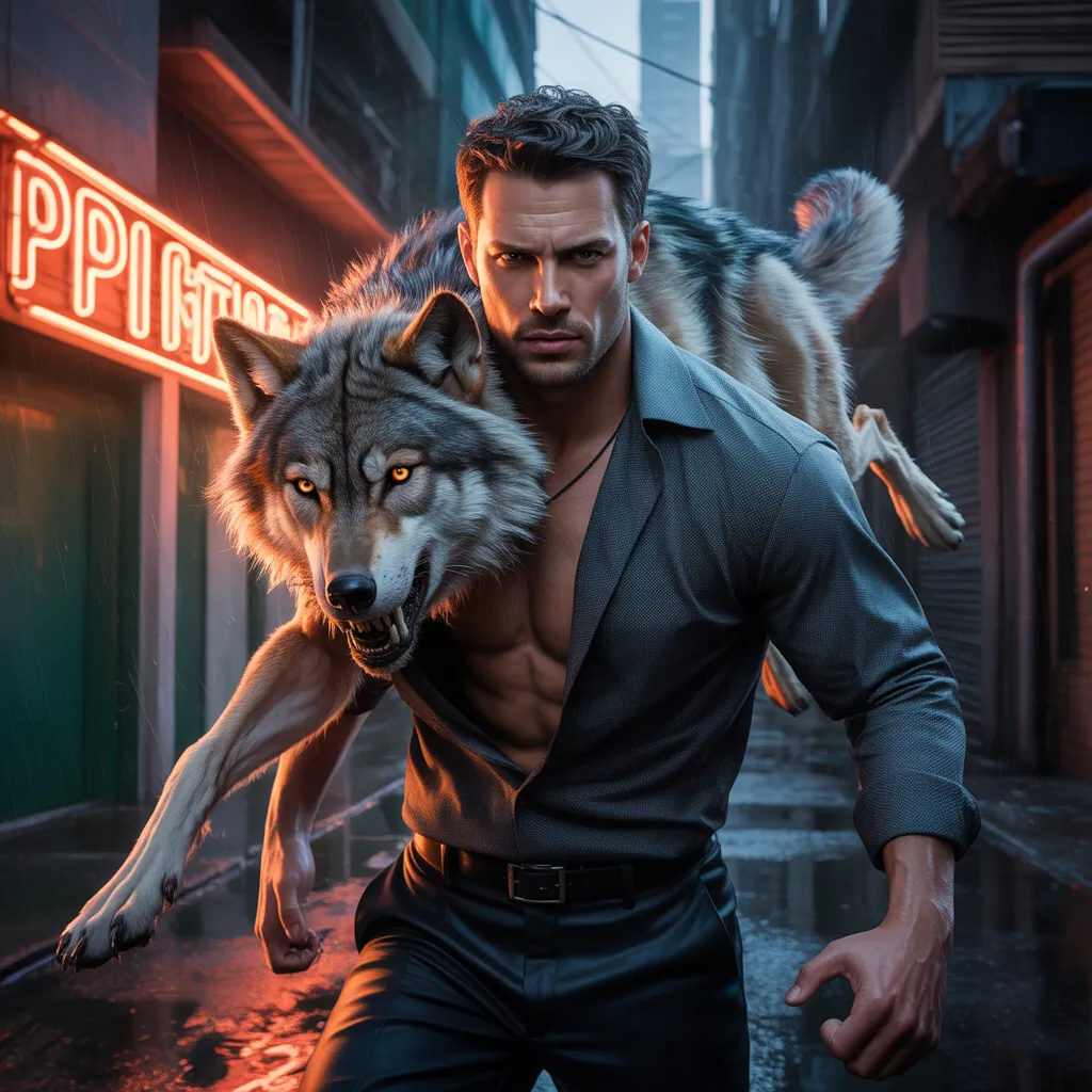 wolf ripping shirt