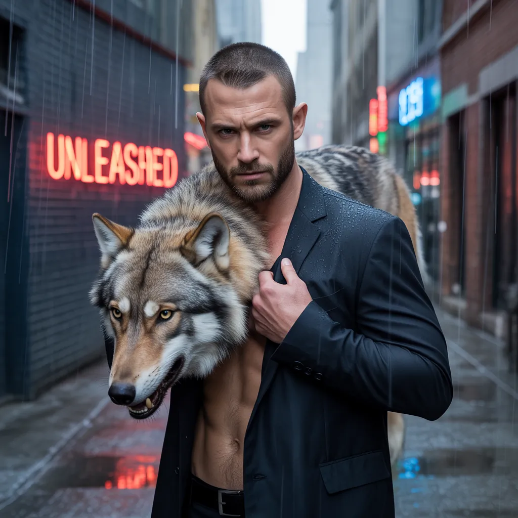 wolf ripping shirt