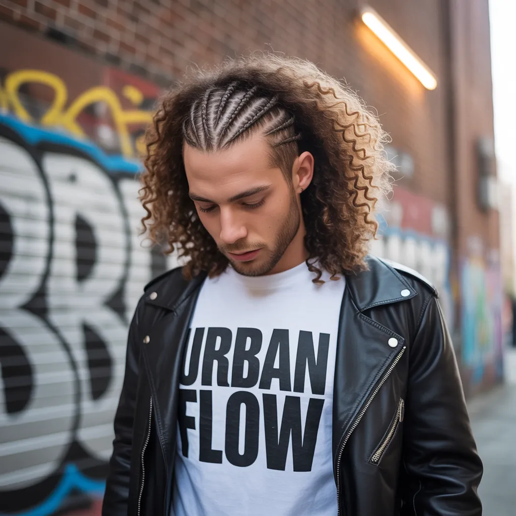 Chic & Stylish: Braids in Front, Curly Hair in Back