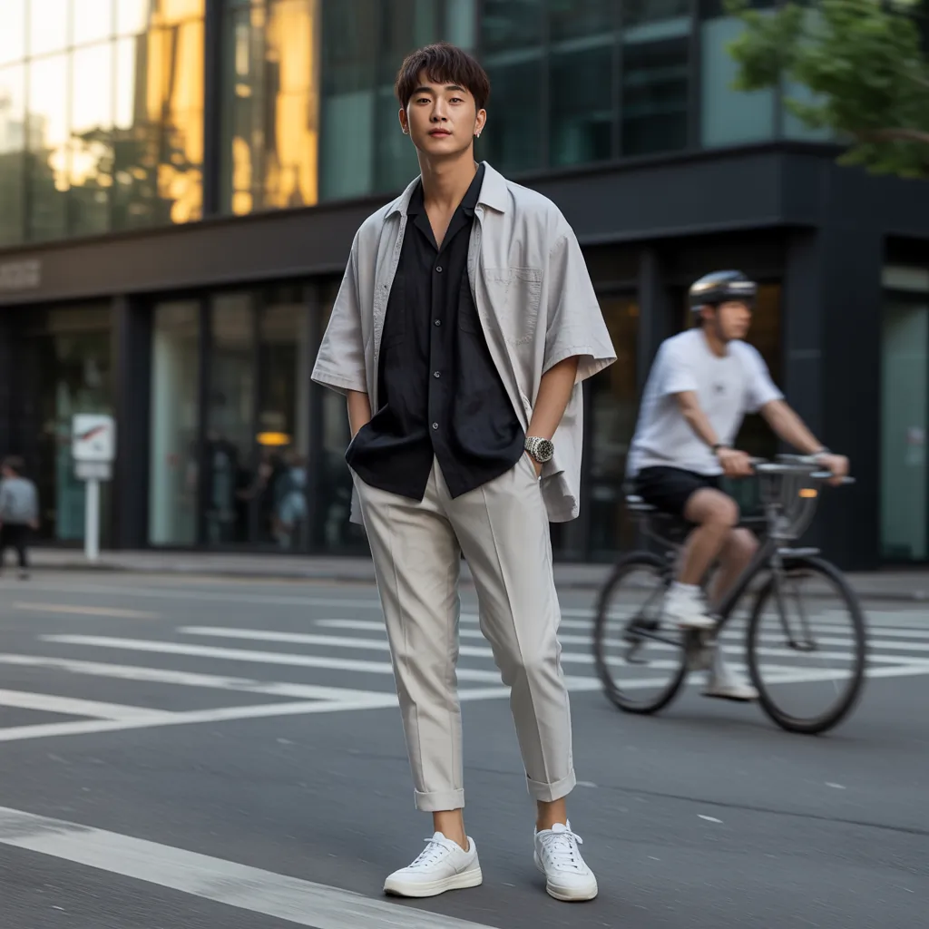 How to Wear a Black Shirt in Summer Like Korean Men — Cool, Minimal, Effortless
