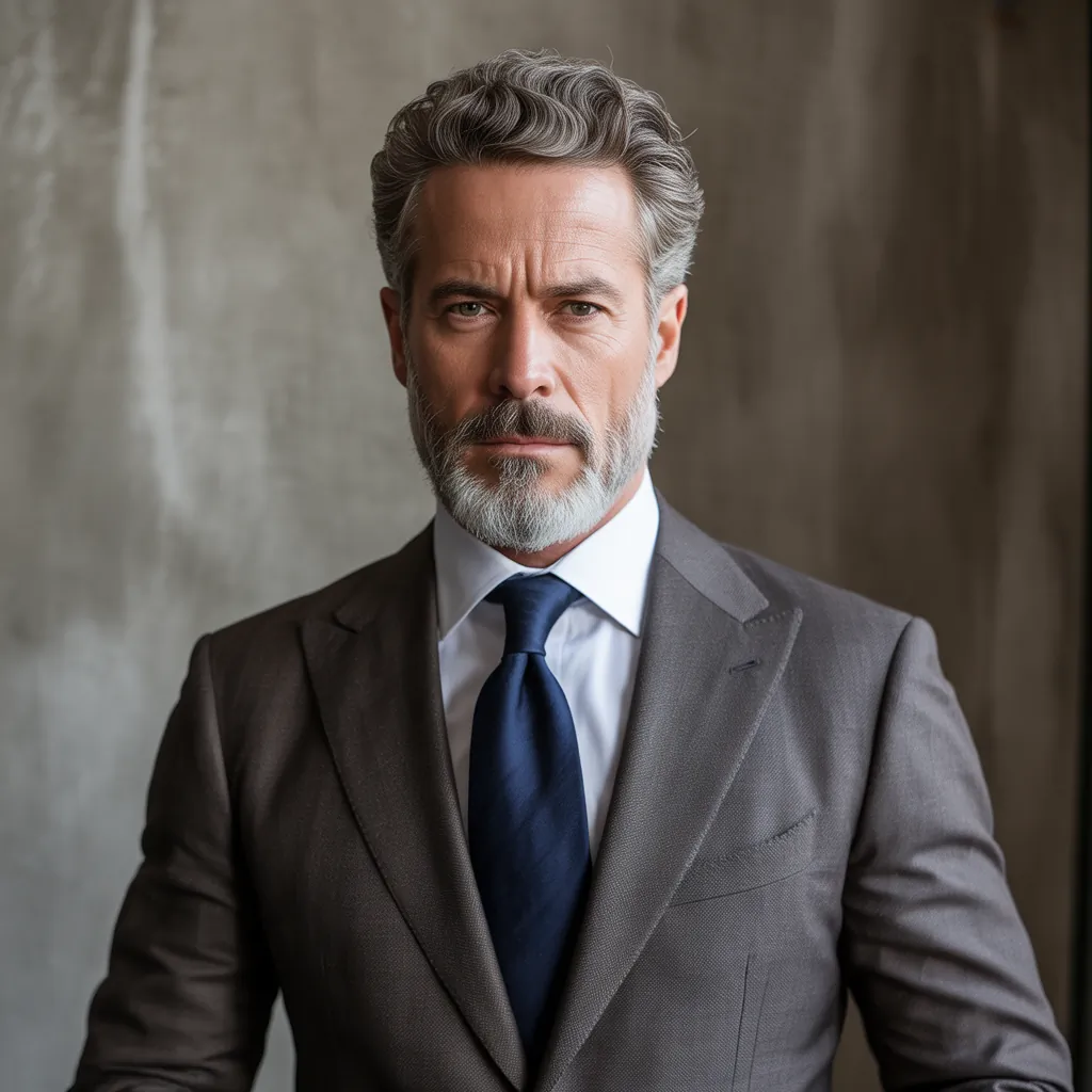 Salt Pepper Mens Beard