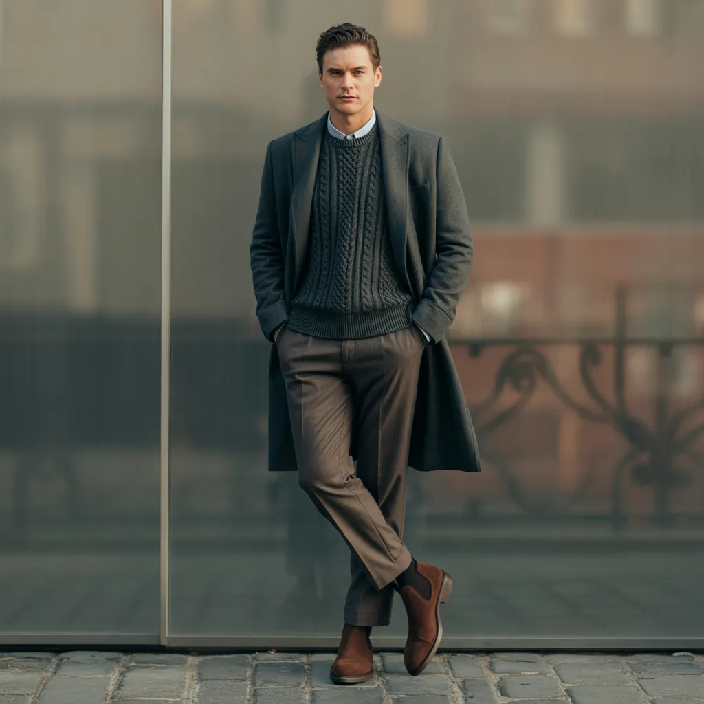 Cable Knit Sweater Outfits For Men