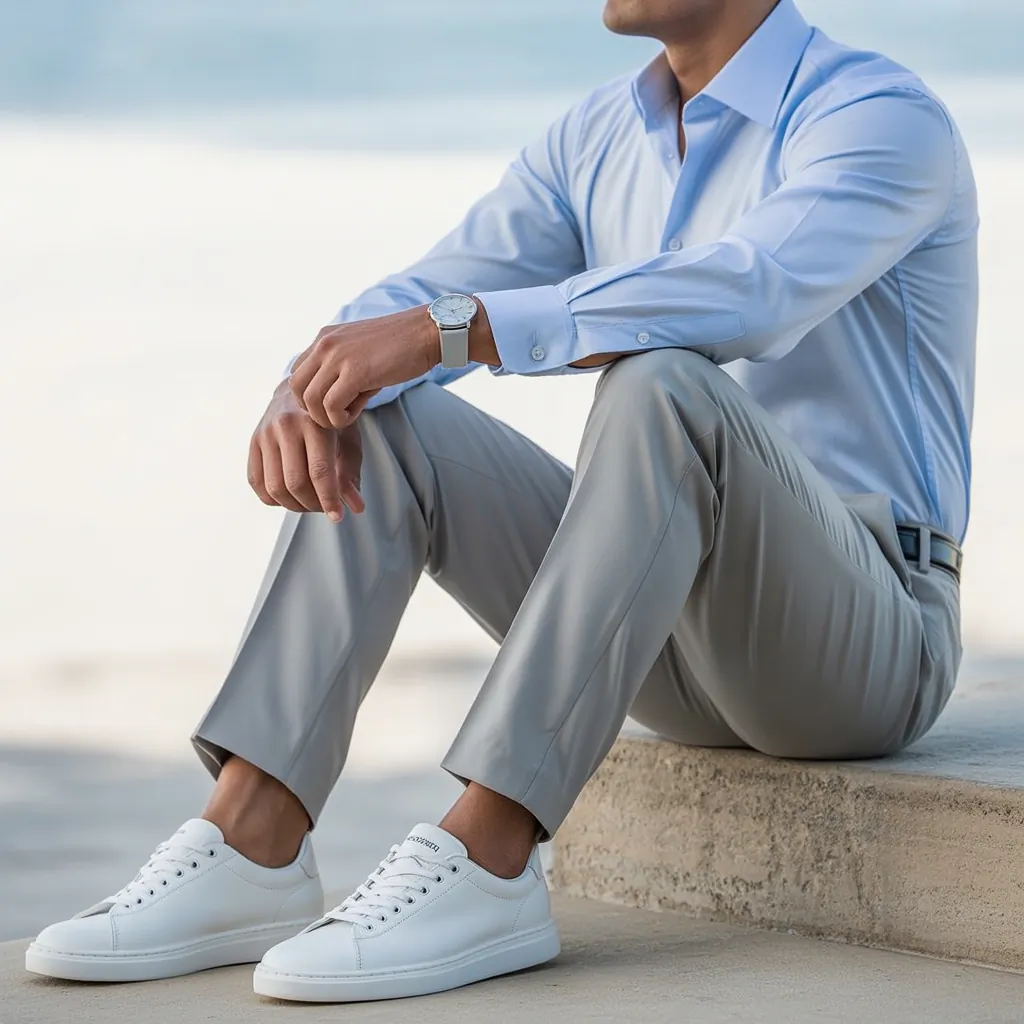 Baby Blue Shirt Outfit