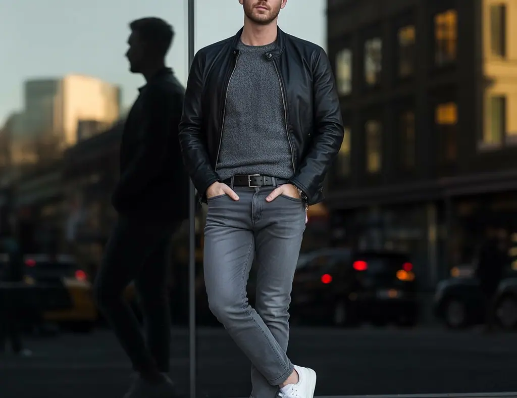 Grey Jeans Outfit Men