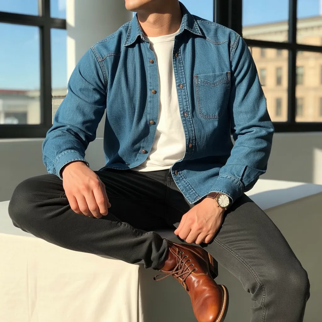 Jean Button Up Shirt Outfit: 12 Stylish Ways to Wear a Denim Shirt