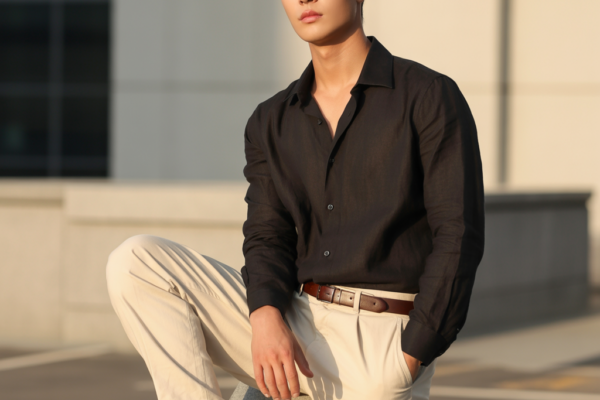 how to wear a black shirt in summer like korean men — Lightweight, Cool, Minimal