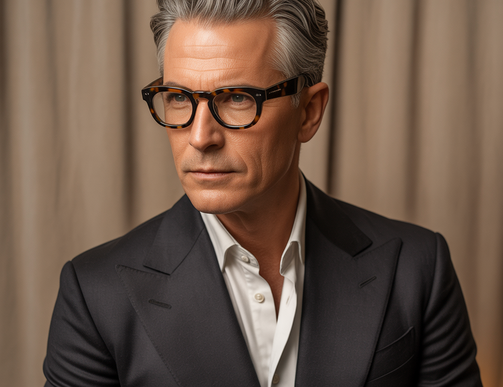 mens hair 50+ glasses — Smart Hairstyles and Frames for the Modern Man