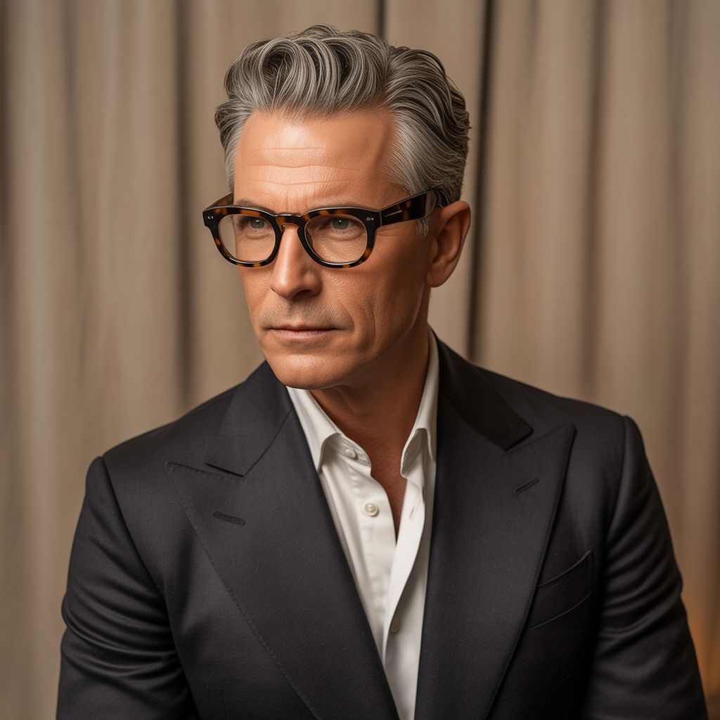 mens hair 50+ glasses — Smart Hairstyles and Frames for the Modern Man