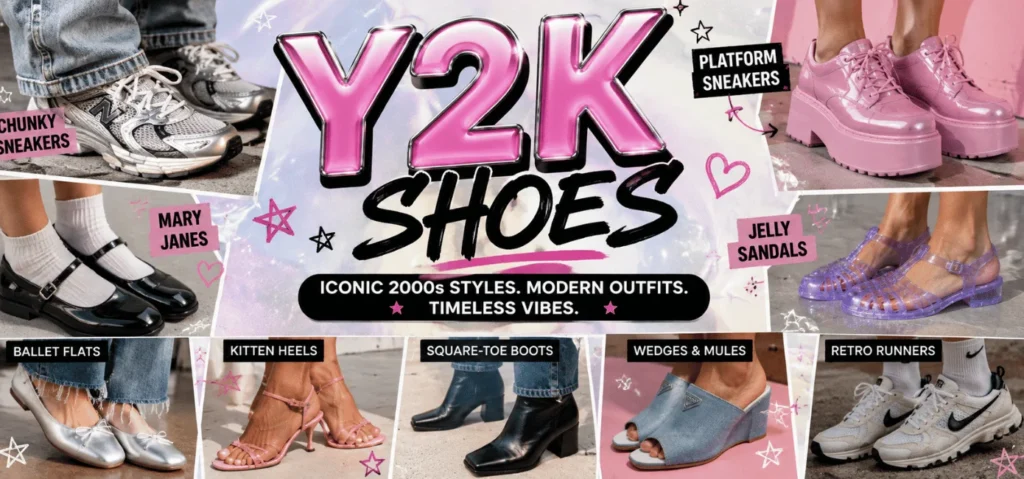 Y2K Shoes in 2026: A Complete Guide to 9 Iconic 2000s Styles, Chunky Sneakers, Platforms, Mary Janes, Jelly Shoes, Outfit Ideas, Fit, Comfort & Buying Tips 
