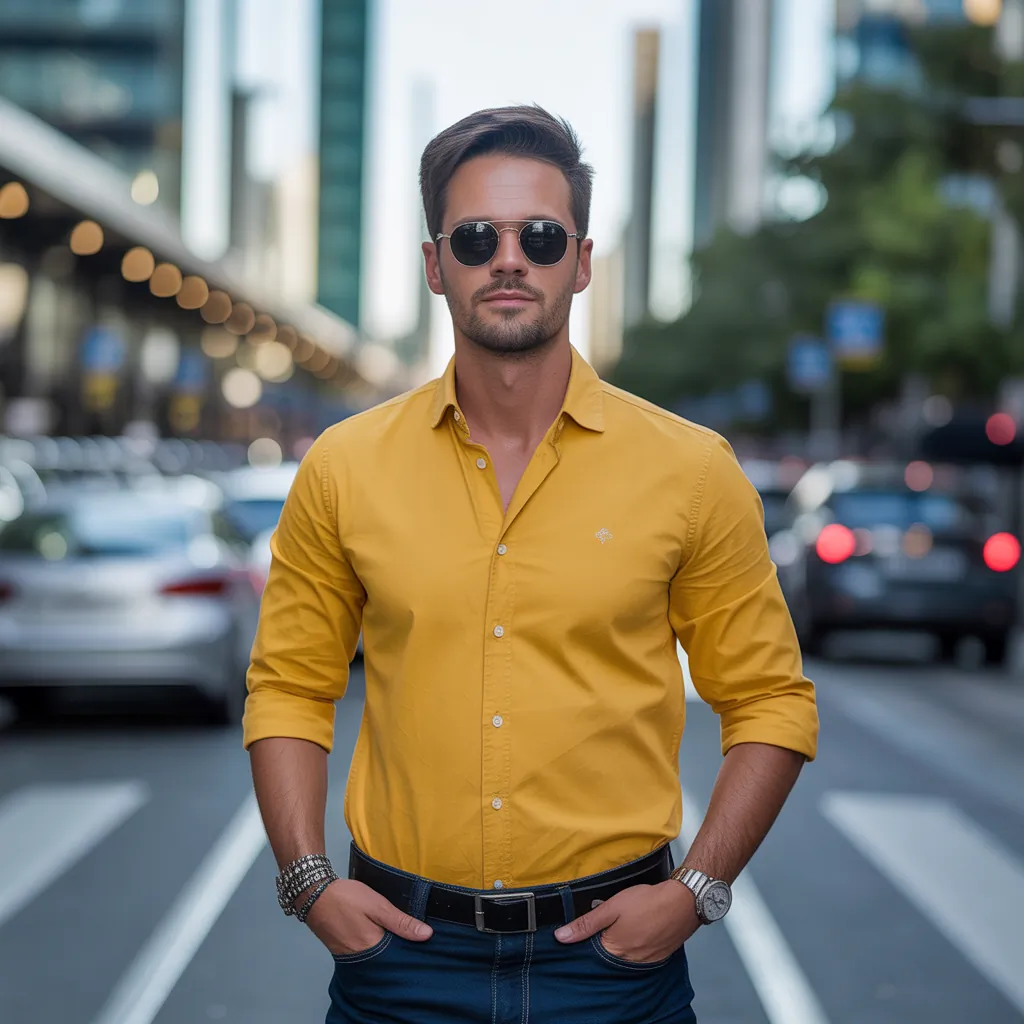 yellow shirt