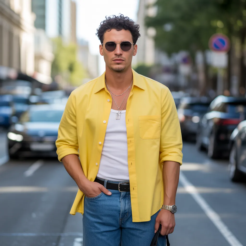 yellow shirt
