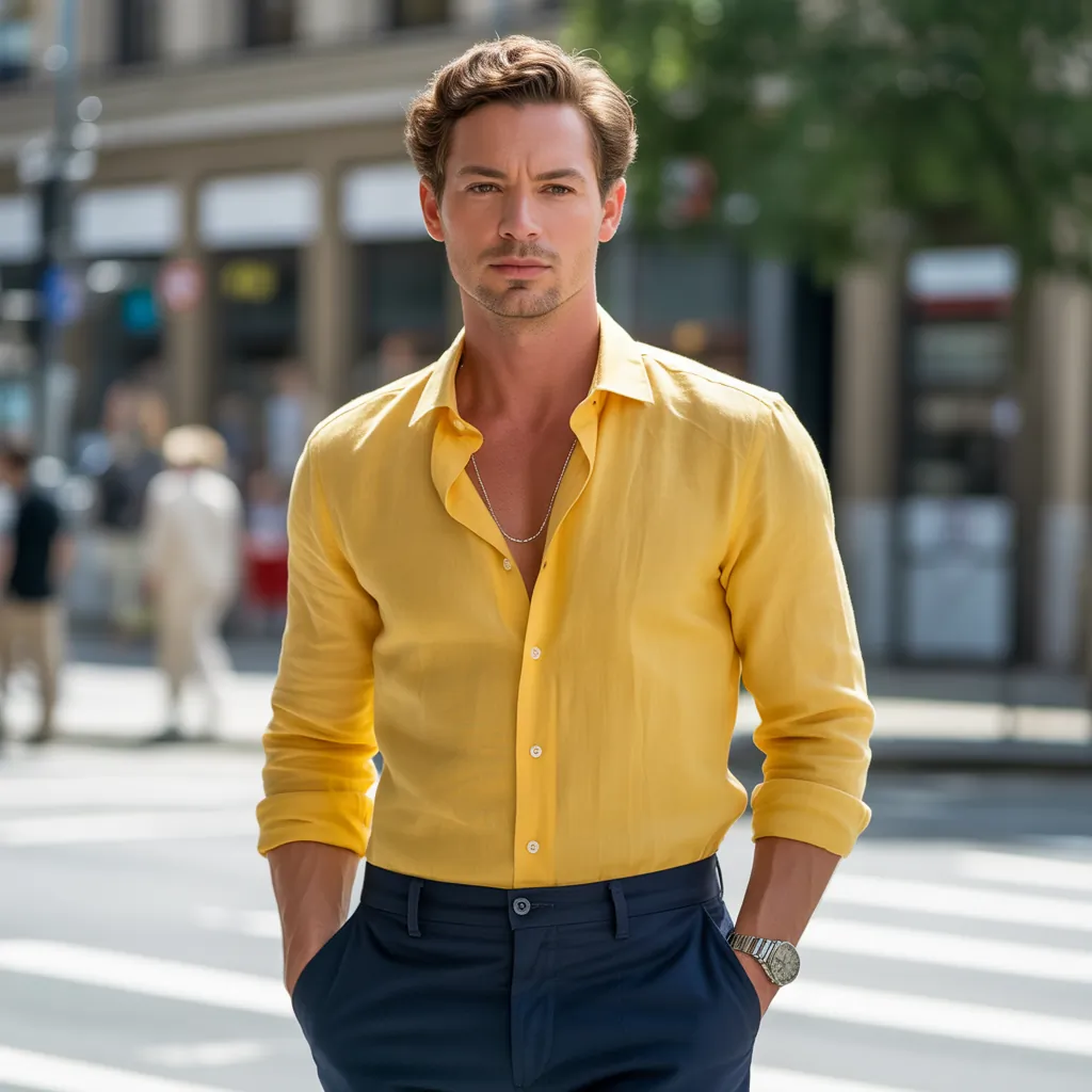 yellow shirt