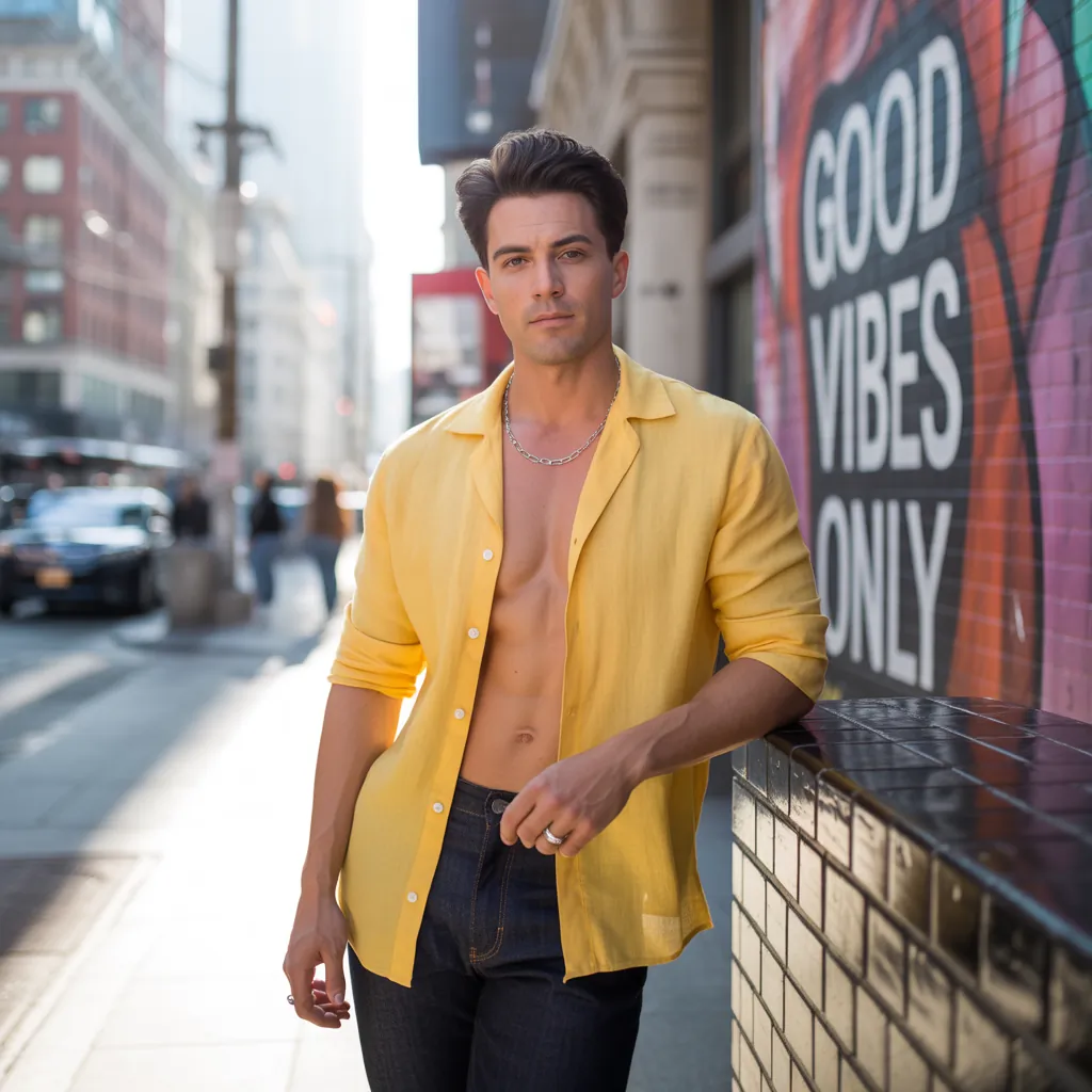 yellow shirt